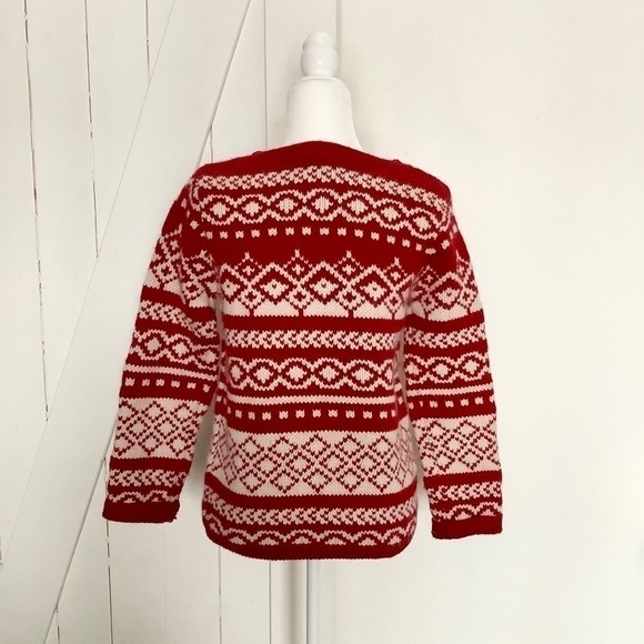 Eddie Bauer red and white patterned knit sweater - Picture 3 of 5